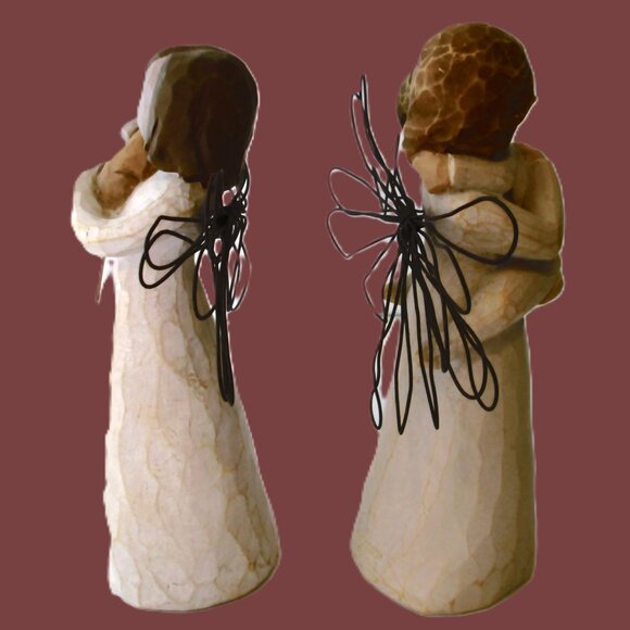 Vtg WillowTree Angel's Embrace & Angel of Friendship Demdaco artist Susan Lori - Picture 2 of 8